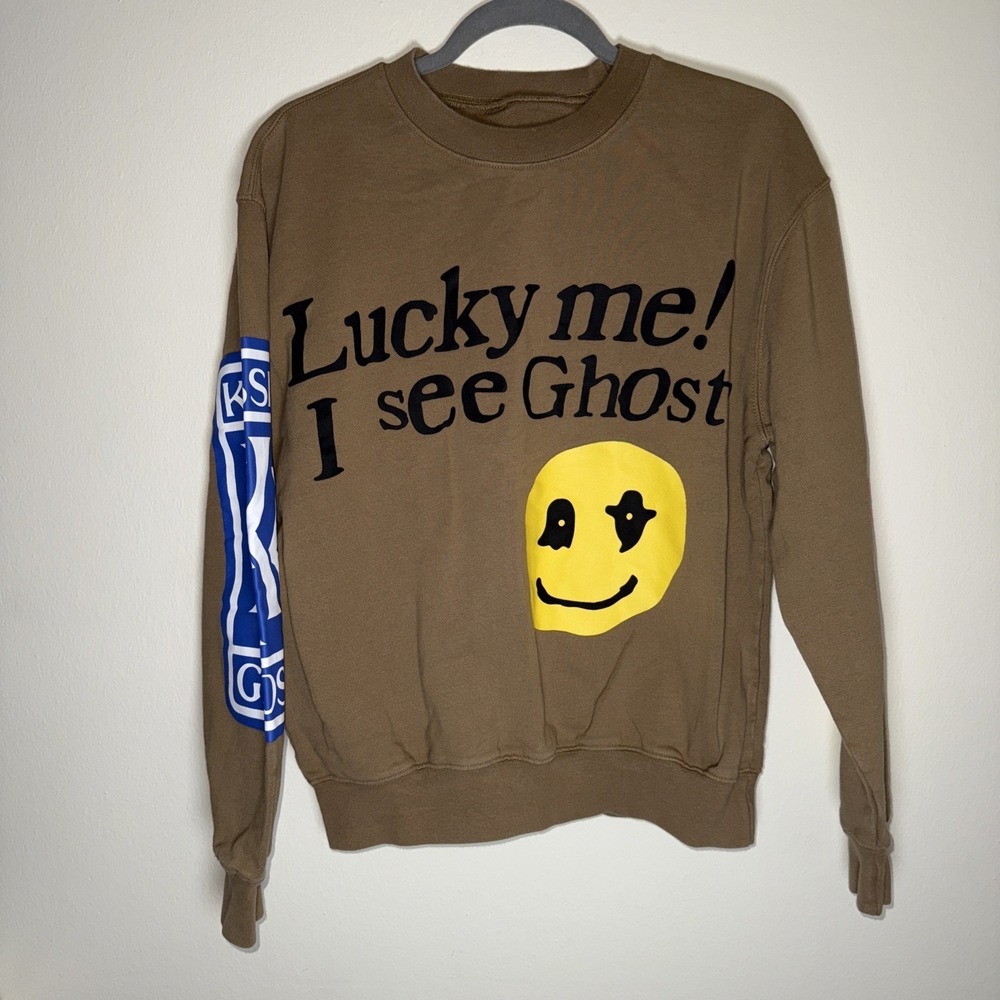 Lucky Me I See Ghosts Smiley Face Sweatshirt Kanye West Kids See‎ Ghosts